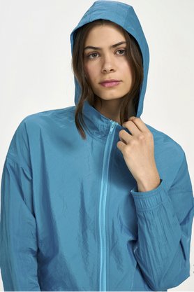 Jaqueta Cropped  Alto Giro Azul Petróleo