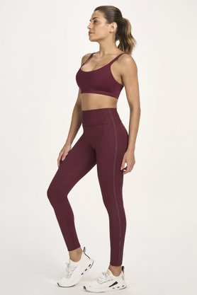 Legging Elástico Personalizado Alto Giro Marsala