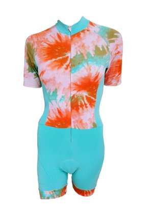 Macaquinho Ciclismo Tie Dye Laranja