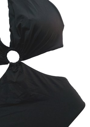 Maiô Frente Única Com Argola Preto