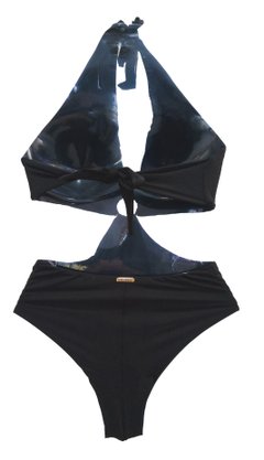 Maiô Frente Única Com Argola Preto