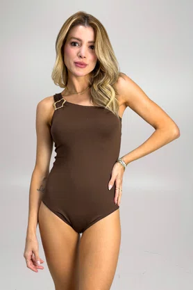 Maiô Ombro Só Marrom Isabela | Ilha Bikini