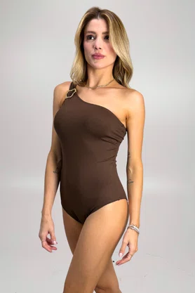 Maiô Ombro Só Marrom Isabela | Ilha Bikini