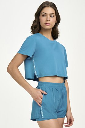 Shorts 2 em 1 Alto Giro Azul Petróleo