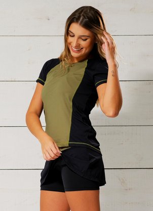 Shorts Saia Verde e Preto