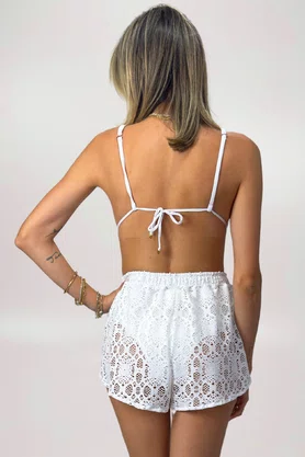 Shorts Siriú Renda Branco