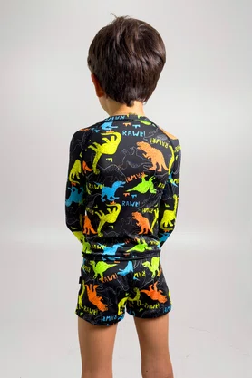 Sunga Infantil Dino Neon