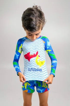 Sunga Infantil Tubarão Neon