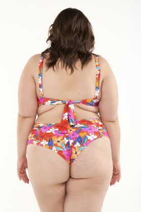 Sutiã Biquíni Ilha do Mel Plus Laranja Floral