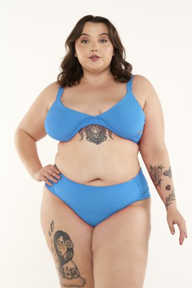 Sutiã Biquíni Ilha do Mel Plus Size Azul Textura