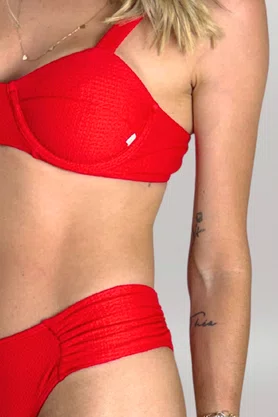 Sutiã Biquíni Açores Vermelho Textura