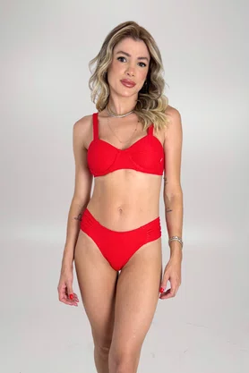 Sutiã Biquíni Açores Vermelho Textura