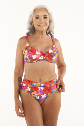Sutiã Biquíni Quatro Ilhas Laranja Floral