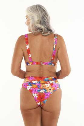 Sutiã Biquíni Quatro Ilhas Laranja Floral