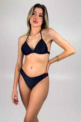 Sutiã Biquíni Noronha Preto Canelado