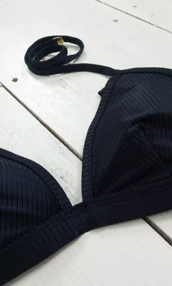 Sutiã Biquíni Noronha Preto Canelado
