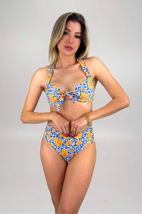 Sutiã Biquíni Bombinhas Floral Amarelo