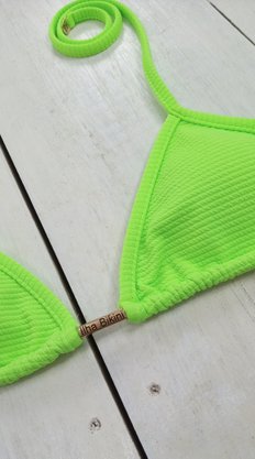 Sutiã Biquíni Farol Verde Neon Texturizado