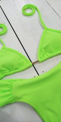 Sutiã Biquíni Farol Verde Neon Texturizado