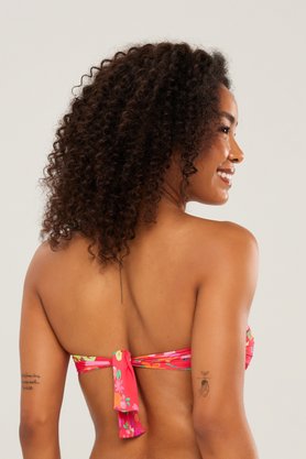 Sutiã Biquíni Zimbros Vermelho Flores