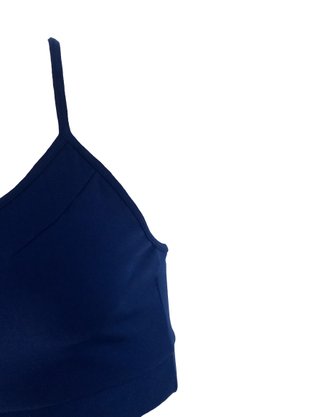 Top Com Alças Finas Azul Marinho