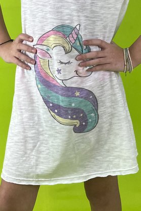 Vestido Camiseta Infantil Branco