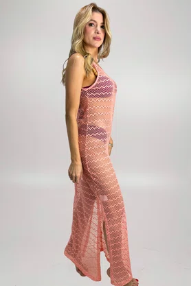 Vestido Longo Laranja Paraíba | Ilha Bikini