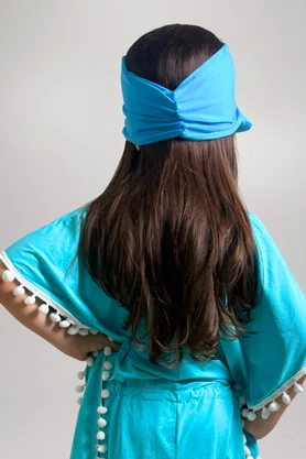 Viseira Turbante Infantil Azul Celeste