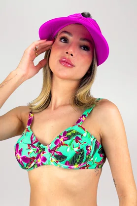 Viseira Turbante Com Proteção UV Rosa Pink