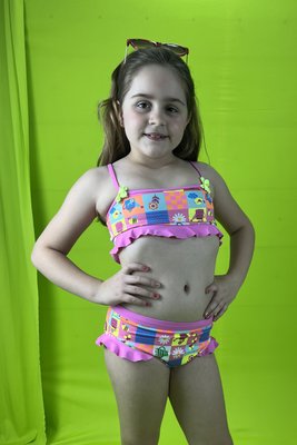 Conjunto Infantil Babados Xadrez Jardim