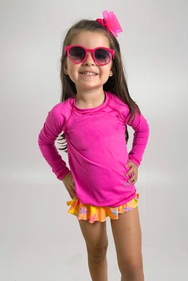 Blusa Infantil Proteção UV Rosa Pink IB SPORT