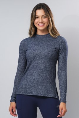 Blusa Melange Mescla Azul Marinho