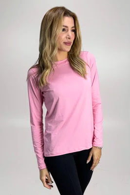 Blusa Penélope Manga Longa Rosa Candy com Proteção UV | IB SPORT