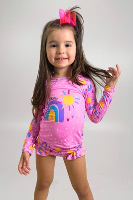 Blusa Infantil Com Proteção UV Arco Íris