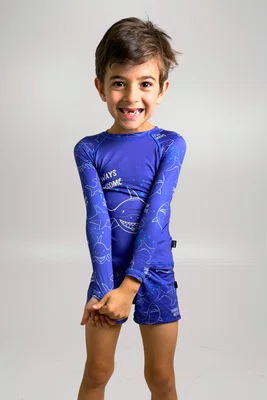 Blusa Infantil Com Proteção UV Marinho Tubarão