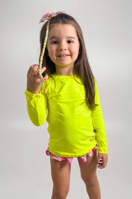 Blusa Infantil Proteção UV Verde Neon IB SPORT