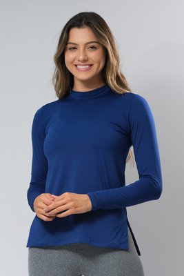 Blusa Térmica Com Fenda Lateral Marinho