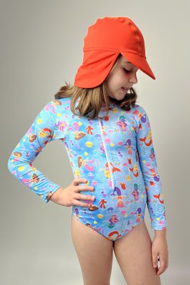 Body Infantil Sereias Azul