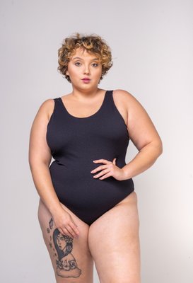 Body Lagoinha Plus Size Preto Com Textura