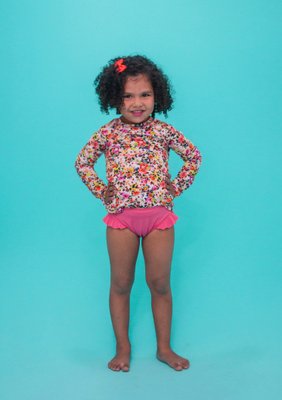 Calcinha De Biquíni Infantil Com Babadinho Coral