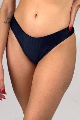 Calcinha De Biquíni Camboriú Preto Canelado