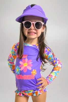 Calcinha De Biquíni Infantil Com Babadinho Flores