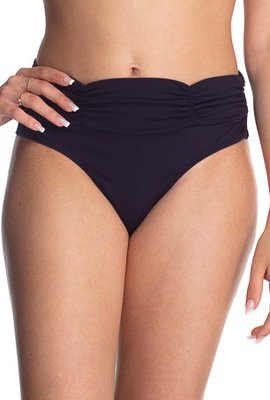 Calcinha De Biquíni Fio Com Barra Drapeada Preta