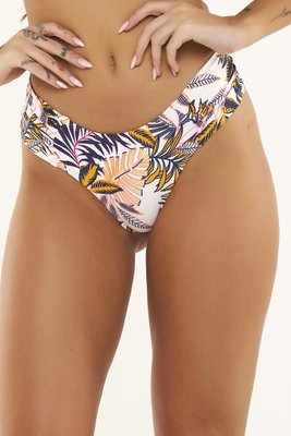 Calcinha De Biquíni Noronha Folhas Laranja
