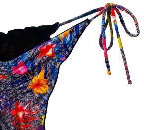 Calcinha De Biquíni Frufru Amarradinha Amarelo Floral - Ilha Bikini