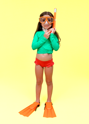 Calcinha De Biquíni Infantil Com Babadinho Laranja