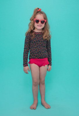 Calcinha De Biquíni Infantil Com Babadinho Vermelha