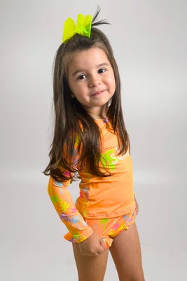 Calcinha De Biquíni Infantil Com Babadinho Coqueiros