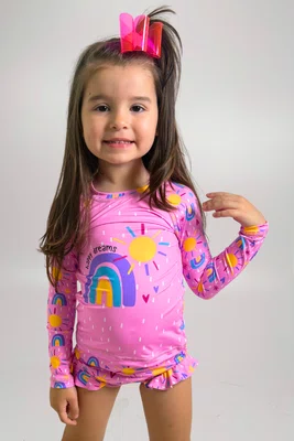 Calcinha De Biquíni Infantil Com Babadinho Arco Íris