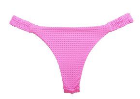 Calcinha De Biquíni Praia Mole Texturizada Rosa Neon